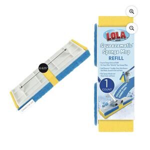 LOLA SqueezeMatic Butterfly Sponge Mop Refill, 9" Super Absorbent Head - 1 Count